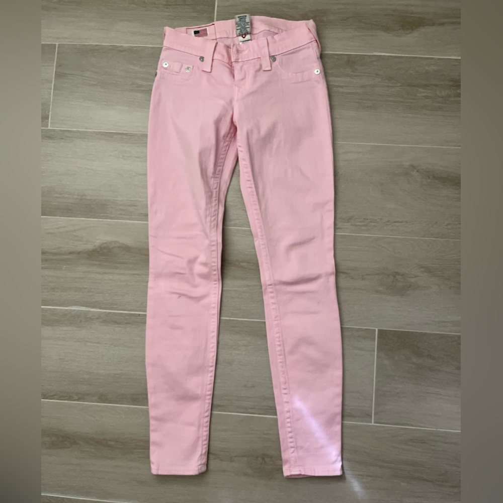 Light pink skinny jeans